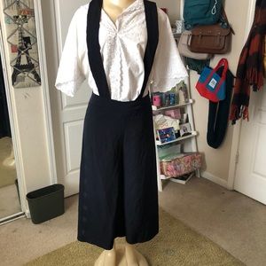 ZARA CULOTTES JUMPSUIT w/ Suspenders in size Large